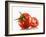 One Whole and One Halved Tomato with Drops of Water-Michael Löffler-Framed Photographic Print