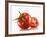 One Whole and One Halved Tomato with Drops of Water-Michael Löffler-Framed Photographic Print