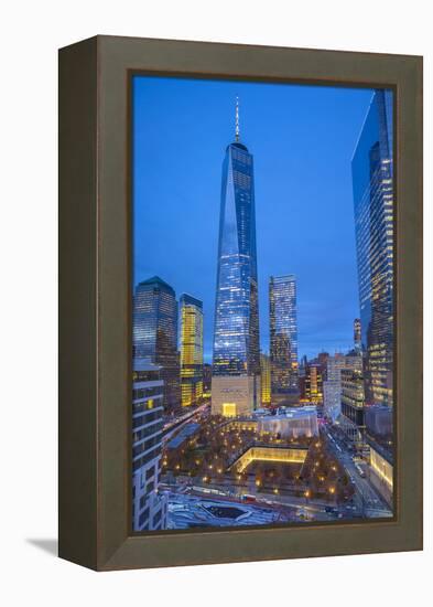 One World Trade Center and 911 Memorial, Lower Manhattan, New York City, New York, USA-Jon Arnold-Framed Premier Image Canvas