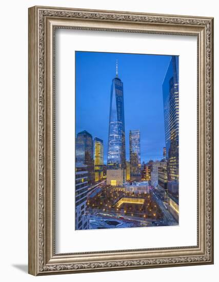 One World Trade Center and 911 Memorial, Lower Manhattan, New York City, New York, USA-Jon Arnold-Framed Photographic Print