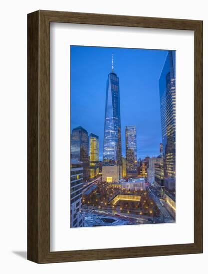 One World Trade Center and 911 Memorial, Lower Manhattan, New York City, New York, USA-Jon Arnold-Framed Photographic Print