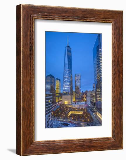 One World Trade Center and 911 Memorial, Lower Manhattan, New York City, New York, USA-Jon Arnold-Framed Photographic Print