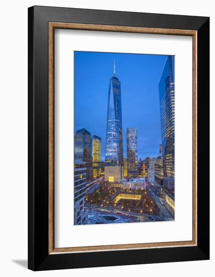 One World Trade Center and 911 Memorial, Lower Manhattan, New York City, New York, USA-Jon Arnold-Framed Photographic Print