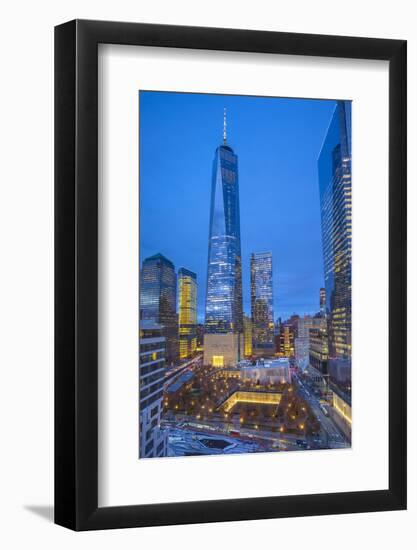 One World Trade Center and 911 Memorial, Lower Manhattan, New York City, New York, USA-Jon Arnold-Framed Photographic Print