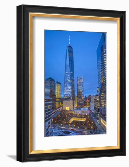 One World Trade Center and 911 Memorial, Lower Manhattan, New York City, New York, USA-Jon Arnold-Framed Photographic Print