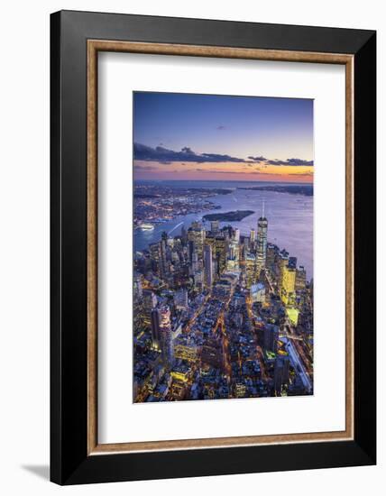 One World Trade Center and Lower Manhattan, New York City, New York, USA-Jon Arnold-Framed Photographic Print