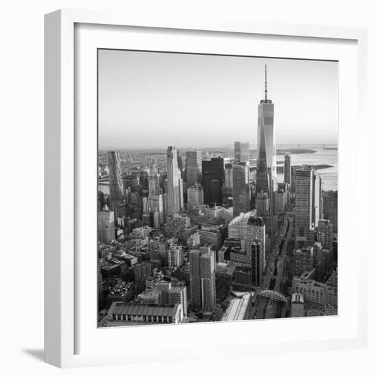 One World Trade Center and Lower Manhattan, New York City, New York, USA-Jon Arnold-Framed Photographic Print