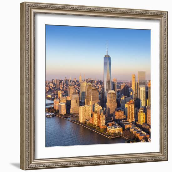 One World Trade Center and Lower Manhattan, New York City, New York, USA-Jon Arnold-Framed Photographic Print