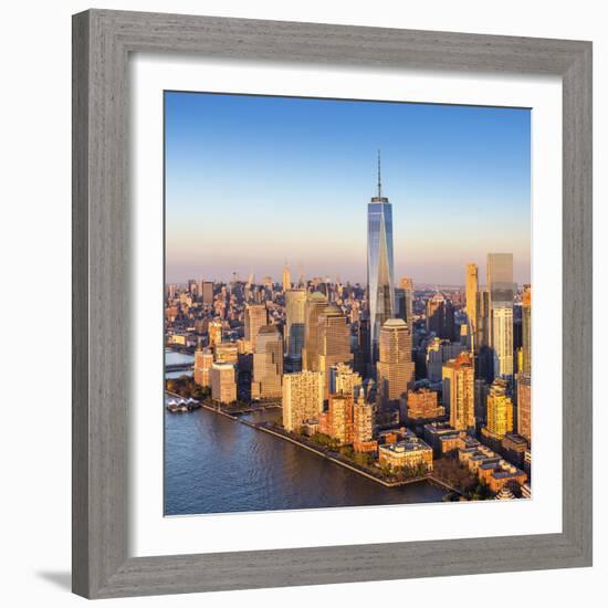 One World Trade Center and Lower Manhattan, New York City, New York, USA-Jon Arnold-Framed Photographic Print