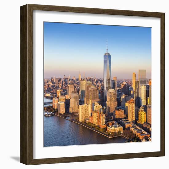 One World Trade Center and Lower Manhattan, New York City, New York, USA-Jon Arnold-Framed Photographic Print