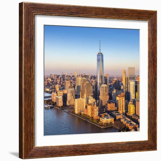 One World Trade Center and Lower Manhattan, New York City, New York, USA-Jon Arnold-Framed Photographic Print