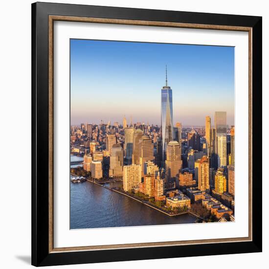 One World Trade Center and Lower Manhattan, New York City, New York, USA-Jon Arnold-Framed Photographic Print