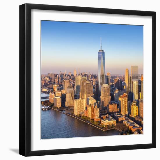 One World Trade Center and Lower Manhattan, New York City, New York, USA-Jon Arnold-Framed Photographic Print