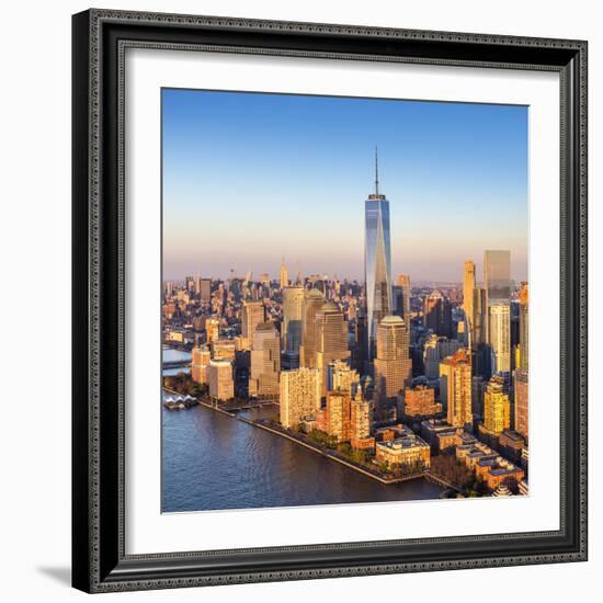 One World Trade Center and Lower Manhattan, New York City, New York, USA-Jon Arnold-Framed Photographic Print