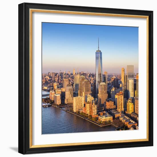 One World Trade Center and Lower Manhattan, New York City, New York, USA-Jon Arnold-Framed Photographic Print