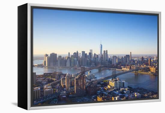 One World Trade Center, Manhattan and Brooklyn Bridges, Manhattan, New York City, New York, USA-Jon Arnold-Framed Premier Image Canvas