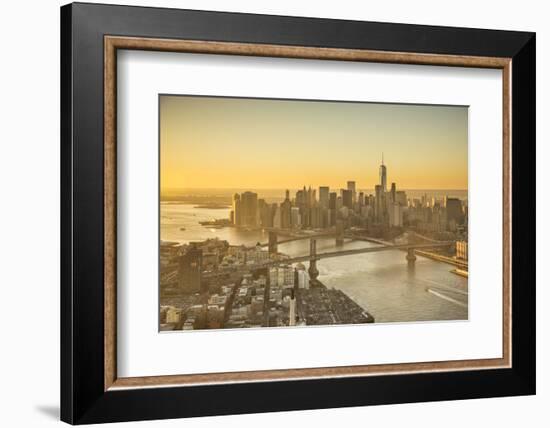 One World Trade Center, Manhattan and Brooklyn Bridges, Manhattan, New York City, New York, USA-Jon Arnold-Framed Photographic Print