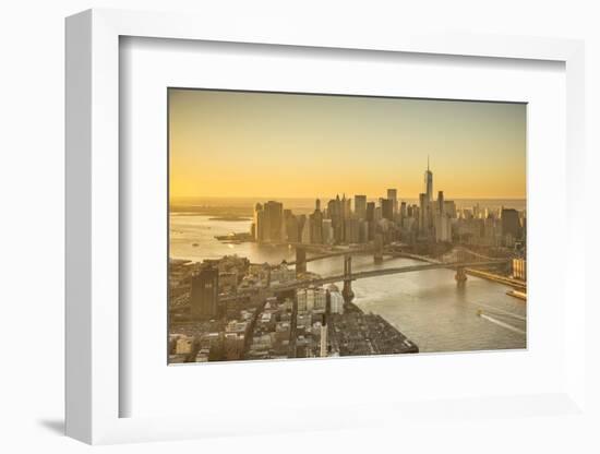 One World Trade Center, Manhattan and Brooklyn Bridges, Manhattan, New York City, New York, USA-Jon Arnold-Framed Photographic Print