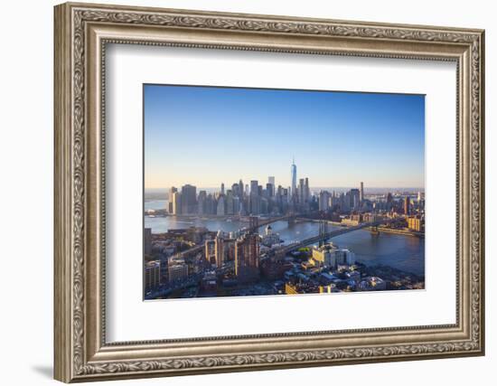 One World Trade Center, Manhattan and Brooklyn Bridges, Manhattan, New York City, New York, USA-Jon Arnold-Framed Photographic Print