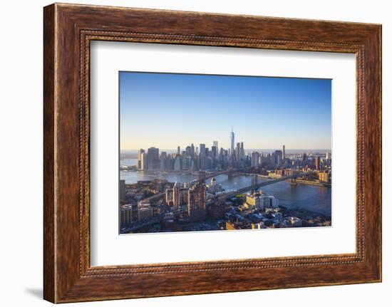 One World Trade Center, Manhattan and Brooklyn Bridges, Manhattan, New York City, New York, USA-Jon Arnold-Framed Photographic Print