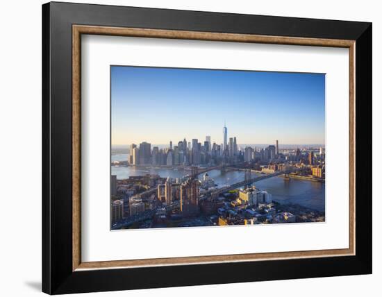 One World Trade Center, Manhattan and Brooklyn Bridges, Manhattan, New York City, New York, USA-Jon Arnold-Framed Photographic Print