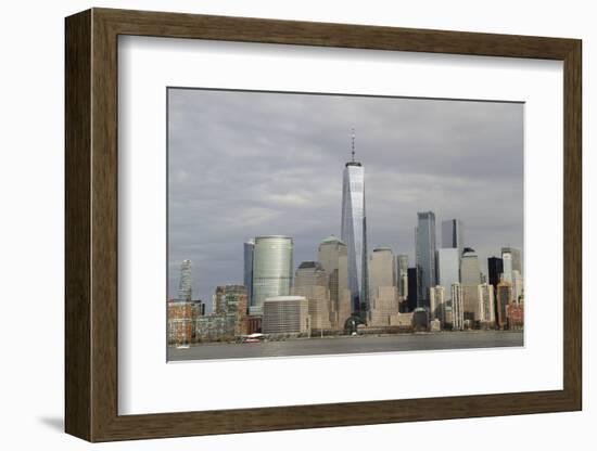 One World Trade Ctr and other Manhattan skyscrapers, from across the Hudson River, Jersey City, NJ-Susan Pease-Framed Photographic Print