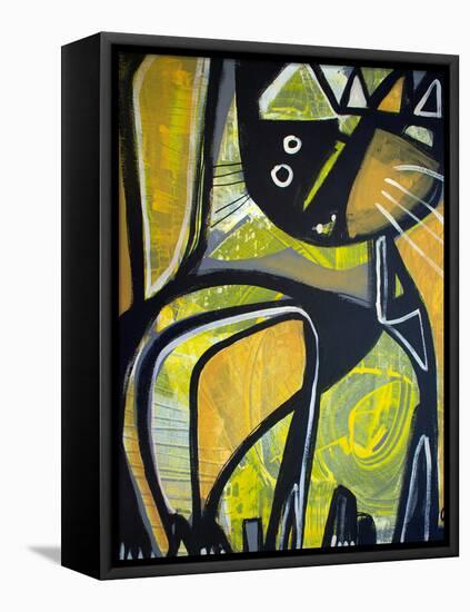 One Yellow Cat-Gabriela Avila-Framed Stretched Canvas