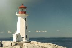 Peggy's Cove Lighthouse with a Polaroid Film Effect and Light Texture-onepony-Photographic Print