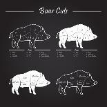 Beef Meat Cuts Scheme on Blackboard-ONiONAstudio-Art Print