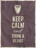 Keep Calm and Grow A Beard Quote on Crumpled Paper Texture-ONiONAstudio-Art Print