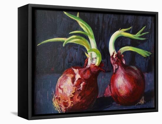 Onions 2021 (oil)-Tilly Willis-Framed Premier Image Canvas