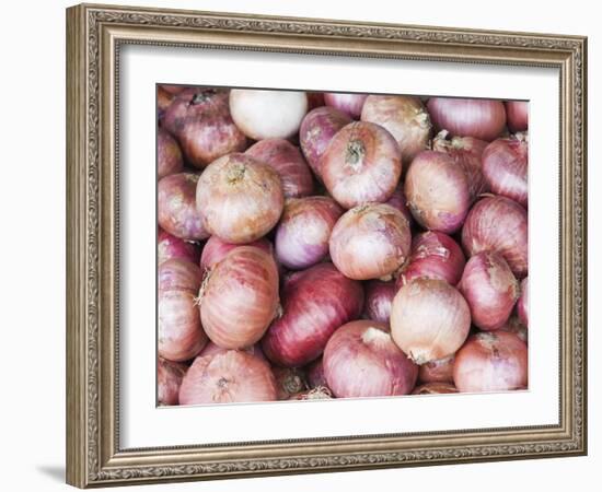 Onions on a Market Stall-Amanda Hall-Framed Photographic Print