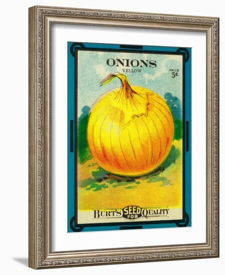 Onions Seed Packet-Lantern Press-Framed Art Print