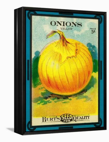 Onions Seed Packet-Lantern Press-Framed Stretched Canvas