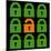 Online Web Security Concept Represented in 8-Bit Pixel-Art Padlock Icons-wongstock-Mounted Art Print