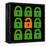 Online Web Security Concept Represented in 8-Bit Pixel-Art Padlock Icons-wongstock-Framed Stretched Canvas