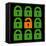 Online Web Security Concept Represented in 8-Bit Pixel-Art Padlock Icons-wongstock-Framed Stretched Canvas