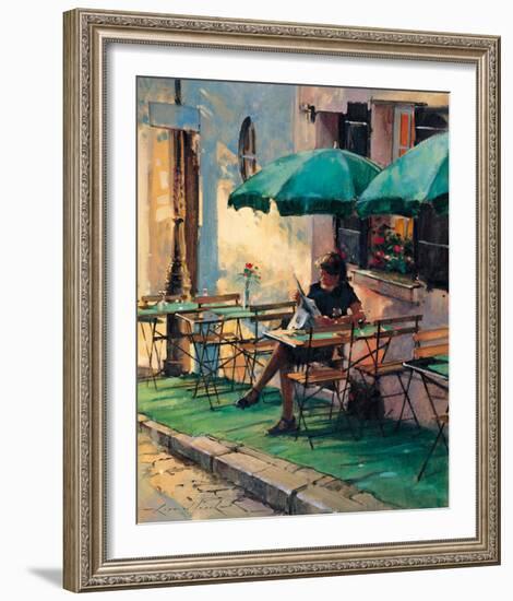 Only a Rose at Cafe Rose-Raymond Leech-Framed Art Print