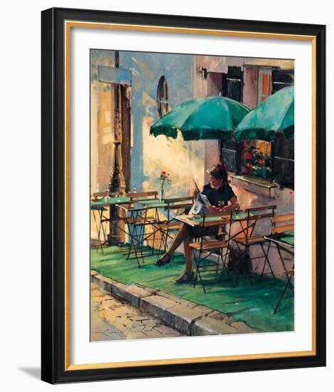 Only a Rose at Cafe Rose-Raymond Leech-Framed Art Print