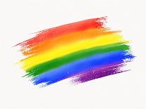 Hands in the Form of Heart with Rainbow Flag Brush Style.Lgbt Pride Month Watercolor Texture Concep-Only Flags-Photographic Print
