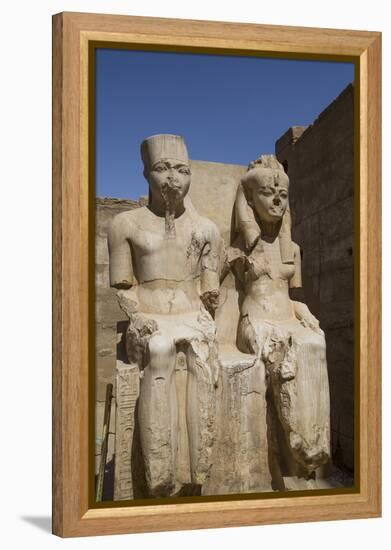 Only known Statue of King Tutankhamun on Left and Wife Queen Ankesenamun-Richard Maschmeyer-Framed Premier Image Canvas