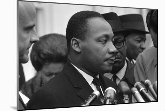 Only Two Weeks Since Jfk's Assassination, Martin Luther King, Met with President Lyndon Johnson-null-Mounted Premium Photographic Print