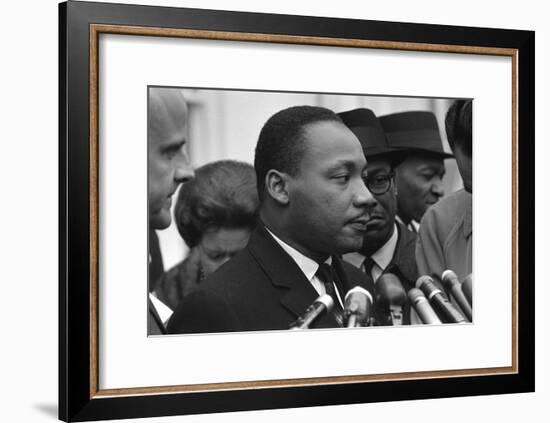 Only Two Weeks Since Jfk's Assassination, Martin Luther King, Met with President Lyndon Johnson-null-Framed Photo