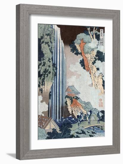Ono Falls on the Kisokaido, Japanese Wood-Cut Print-Lantern Press-Framed Art Print
