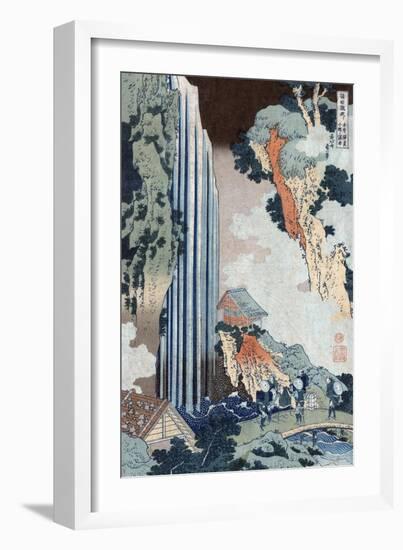 Ono Falls on the Kisokaido, Japanese Wood-Cut Print-Lantern Press-Framed Art Print