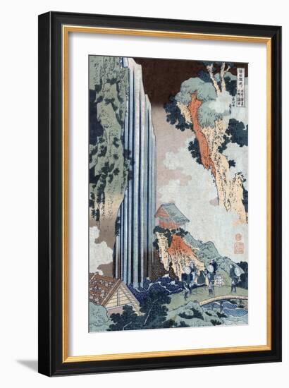 Ono Falls on the Kisokaido, Japanese Wood-Cut Print-Lantern Press-Framed Art Print