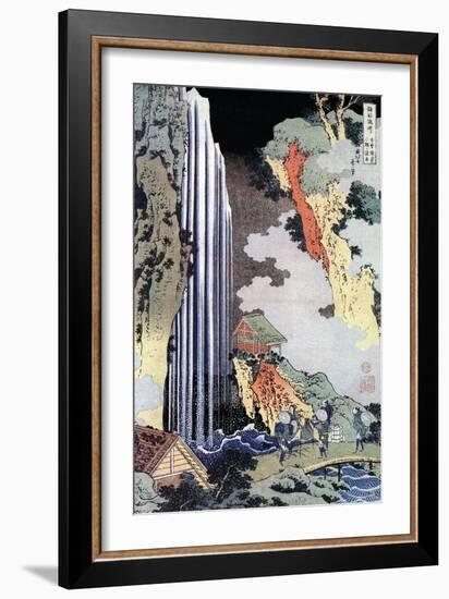 Ono Waterfall Along the Kisokaido, C1780-1849-Katsushika Hokusai-Framed Giclee Print