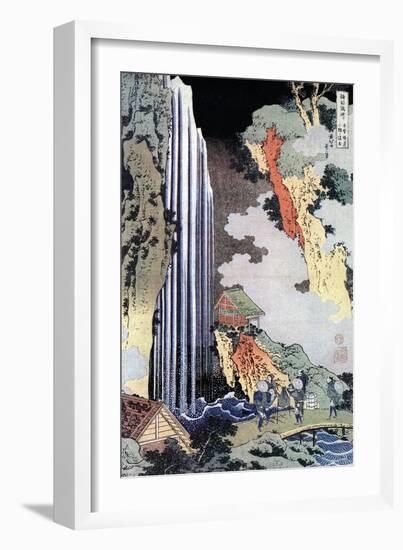 Ono Waterfall Along the Kisokaido, C1780-1849-Katsushika Hokusai-Framed Giclee Print