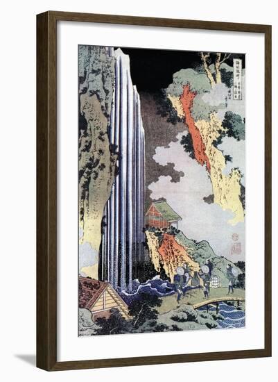 Ono Waterfall Along the Kisokaido, C1780-1849-Katsushika Hokusai-Framed Giclee Print