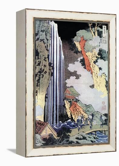 Ono Waterfall Along the Kisokaido, C1780-1849-Katsushika Hokusai-Framed Premier Image Canvas